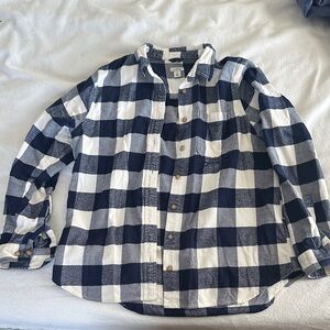 L.L. Bean - Organic Cotton - Quality Flannel - Blue and White Plaid Button Down